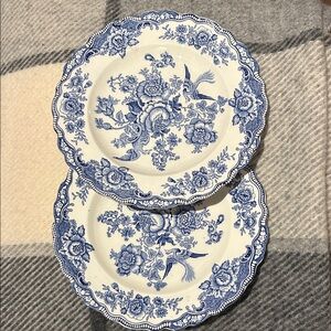 Set of 2 Replacement Vintage Crown Ducal “Bristol” Scalloped Dinner Plates